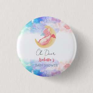 Cute dragon dinosaur rainbow Balloon baby shower 1 Inch Round Button