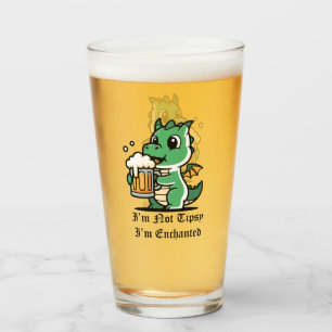 Cute Dragon Drinking Beer Glass