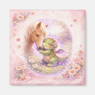 Cute Dragon & Horse Friendship Magnet
