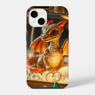 Cute Dragon in a Jewellery Box iPhone 14 Case