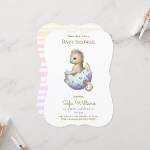 Cute dragon invitation for baby shower.