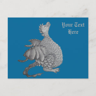 cute dragon mythical and fantasy creature art postcard