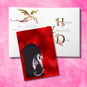 Cute Dragon, Red Hearts Daughter Valentine's Day Card