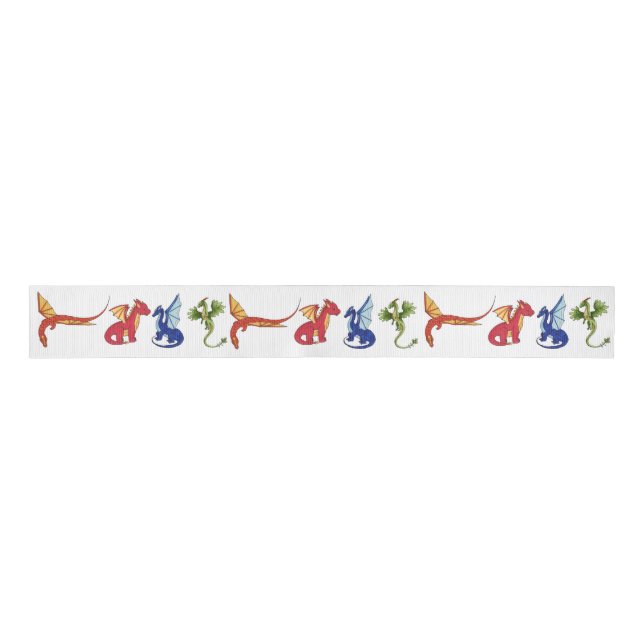Cute Dragon Ribbon Grosgrain Ribbon (Front)