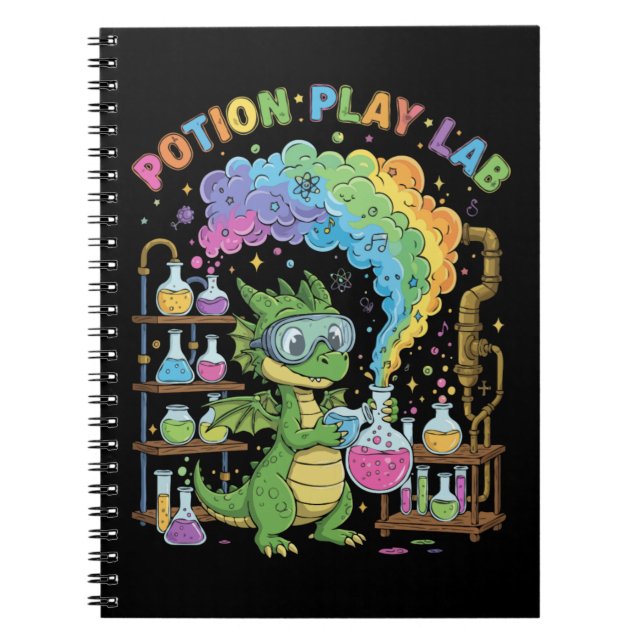  Cute Dragon Scientist | Magical Potion Play Lab Notebook (Front)