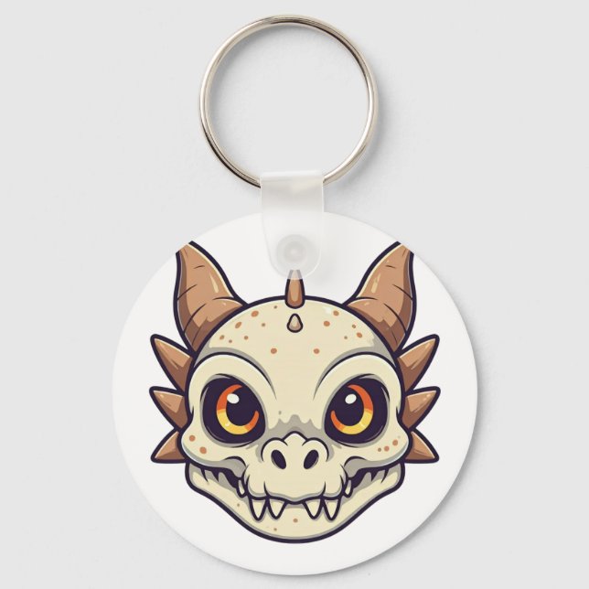 Cute Dragon Skull Keychain (Front)