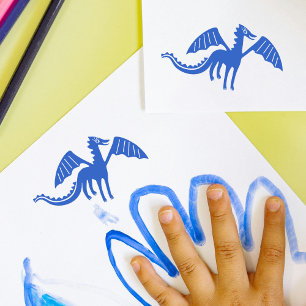 Cute Dragon Stamp Smiling Pose