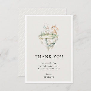 Cute Dragon Theme Birthday Party Thank You Card