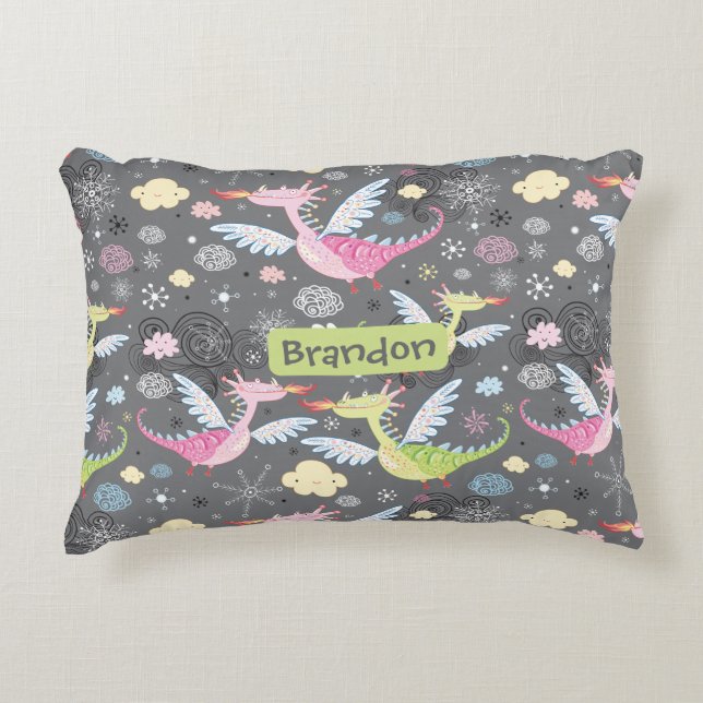 Cute Dragon Throw Pillow (Front)