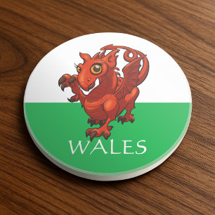 Cute Dragon Wales Welsh Baby Red Dragon Cartoon Coaster