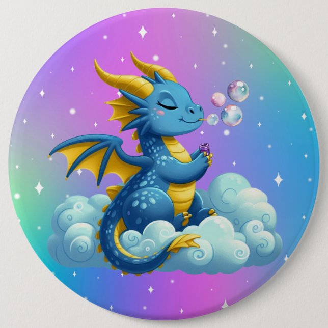 Cute Dragon/Whimsical  6 Inch Round Button (Front)