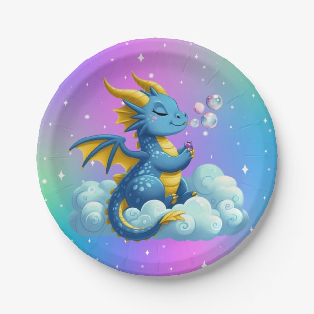 Cute Dragon/Whimsical  Paper Plate (Front)