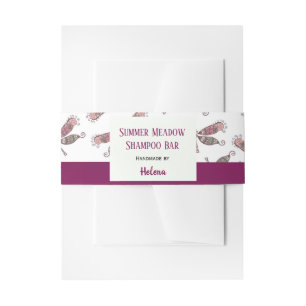 Cute Dragonfly Handmade Shampoo Bar Soap Packaging Invitation Belly Band