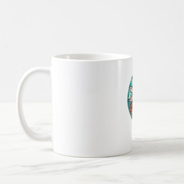 Cute Dragonfly Stained Glass Floral Dragon Fly Lov Coffee Mug (Left)