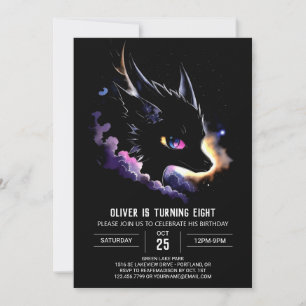 Cute Dragon's Fairytale Birthday Invitation