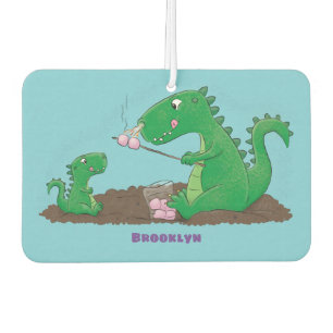 Cute dragons roasting marshmallows cartoon  air freshener