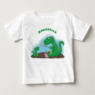 Cute dragons roasting marshmallows cartoon baby T-Shirt