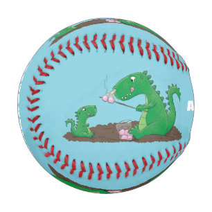 Cute dragons roasting marshmallows cartoon baseball