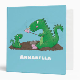 Cute dragons roasting marshmallows cartoon binder