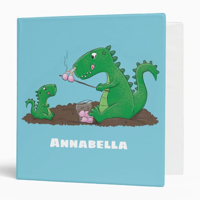 Cute dragons roasting marshmallows cartoon binder (Front/Inside)