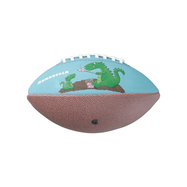 Cute dragons roasting marshmallows cartoon football (Rotated 270)
