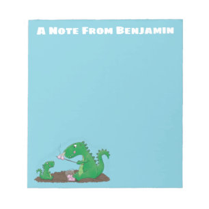 Cute dragons roasting marshmallows cartoon notepad