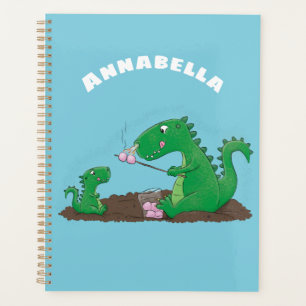 Cute dragons roasting marshmallows cartoon planner