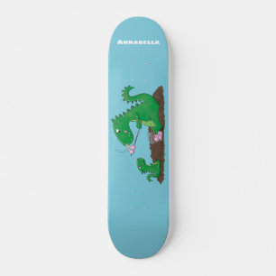 Cute dragons roasting marshmallows cartoon skateboard