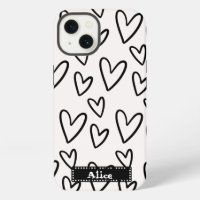 cute drawing black white heart love personalized 