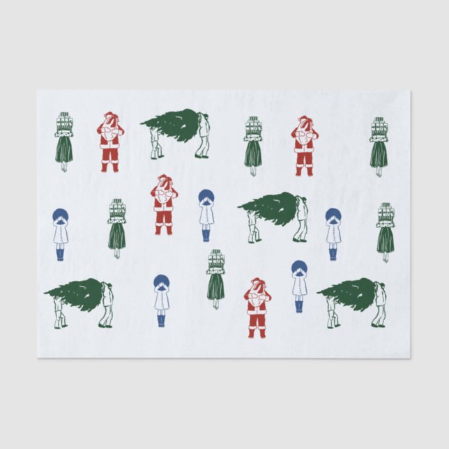 Cute Drawing Christmas  Tissue Paper (Front)