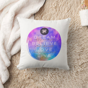 Cute Dream Believe Love Live Inspirational Throw Pillow