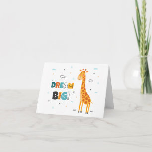 Cute Dream Big Giraffe Kids Baby Greeting Card