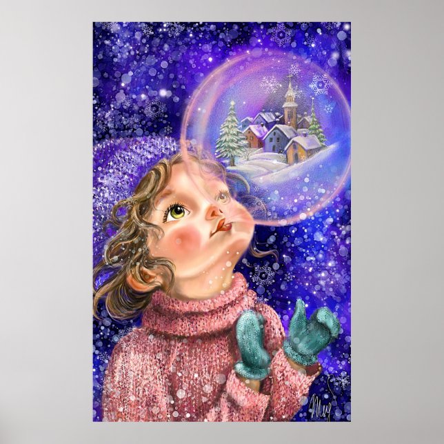 Cute Dreaming Girl Poster (Front)
