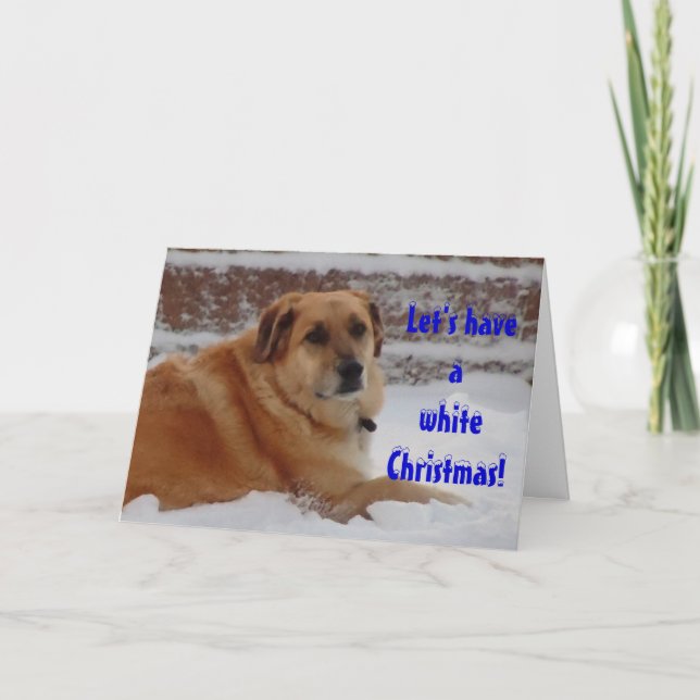 Cute Dreaming of White Christmas Snow Angel Holiday Card (Front)