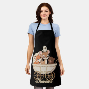 Cute Dreamland Woodland Animals Baby Fox, Deer Apron