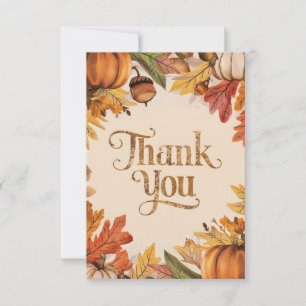 Cute Dreamy Autumn Fall Thank You Card