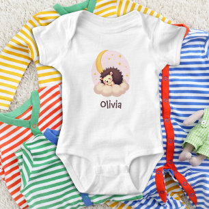 Cute Dreamy Hedgehog Personalized Baby Bodysuit