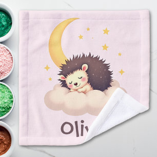 Cute Dreamy Hedgehog Personalized Wash Cloth