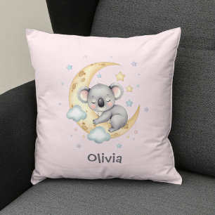 Cute Dreamy Koala Girls' Throw Pillow