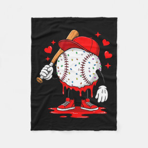 Cute Dripng Baseball Lover Valentines Day Boys Kid Fleece Blanket