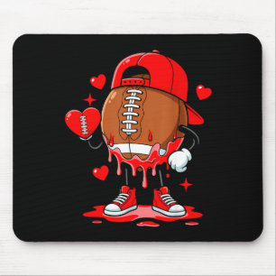Cute Dripng Football Lover Heart Valentines Day Bo Mouse Pad