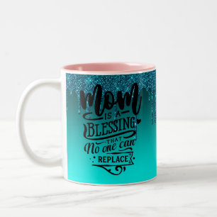 Cute Dripping Glitter Mother's Day Two-Tone Coffe Coffee Mug