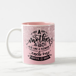 Cute Dripping Glitter Mother's Day Two-Tone Coffe Coffee Mug