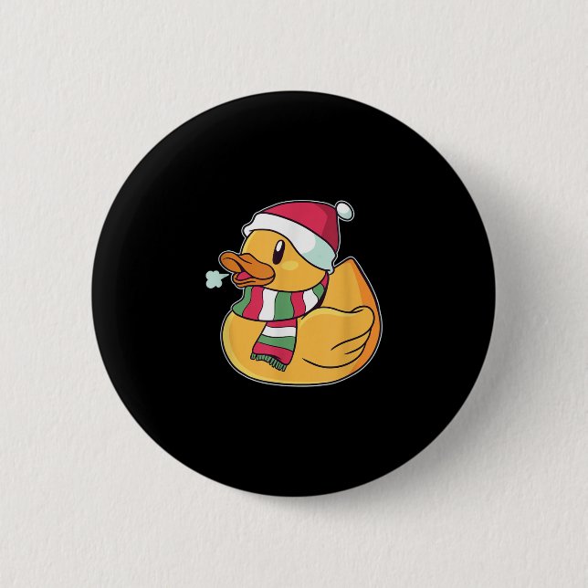 Cute Dub Duck Christmas 2 Inch Round Button (Front)