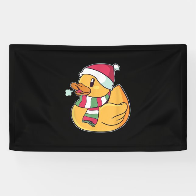 Cute Dub Duck Christmas Banner (Horizontal)