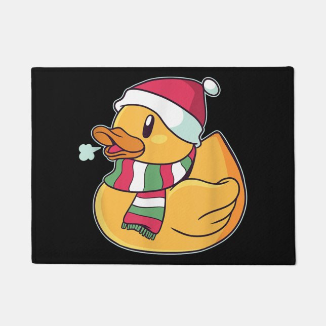 Cute Dub Duck Christmas Doormat (Front)