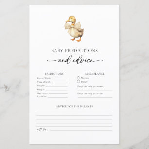 Cute Duck Baby Predictions and Advice Card