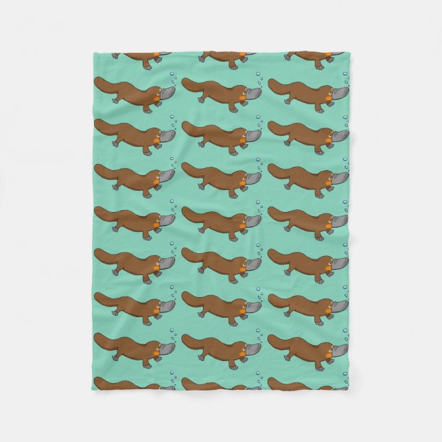 cute duck billed platypus fleece blanket (Front)