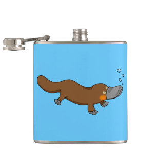 cute duck billed platypus hip flask