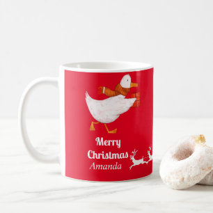 Cute duck christmas coffee mug